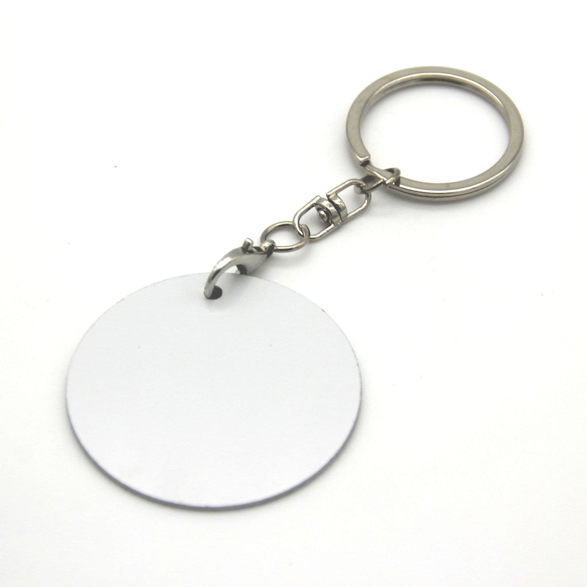 Double-Sided Metal Keychain DIY Heat Transfer Aluminum Plate Customizable Photo Souvenir Business Gift Modern Minimalist Style