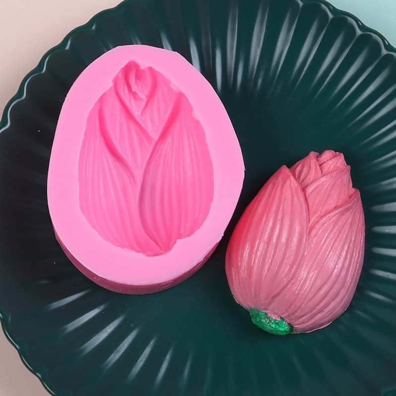3D Flower Bud Silicone Mold for Cake Decoration, Chocolate Mousse, Fondant, Handmade Soap, and Candle Baking