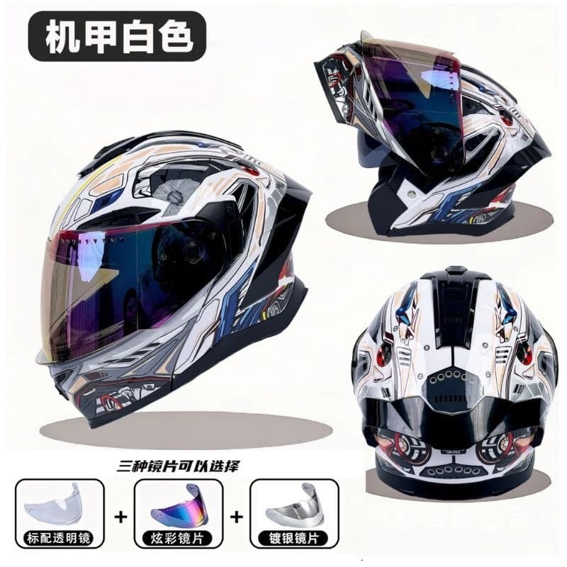 Bluetooth Helmet 3C/DOT Flip-Up Full Face Half Face Motorcycle Helmet Dual Visor Riding Helmet