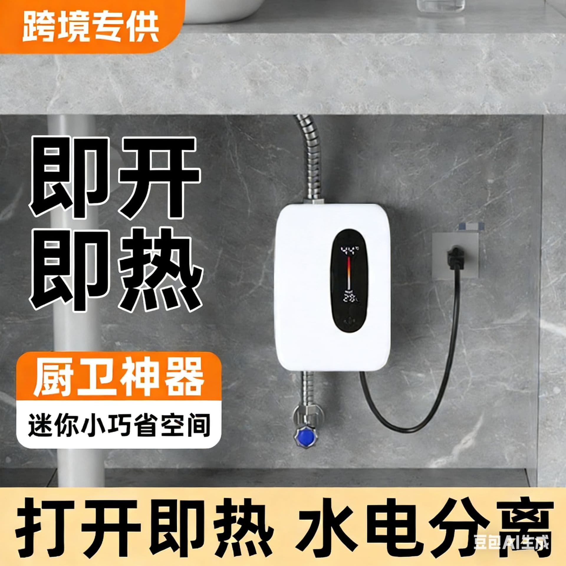 Instant Electric Water Heater, Small Water Heater, Fast Heating Water Heater, Mini Kitchen Water Heater, Instant Heat