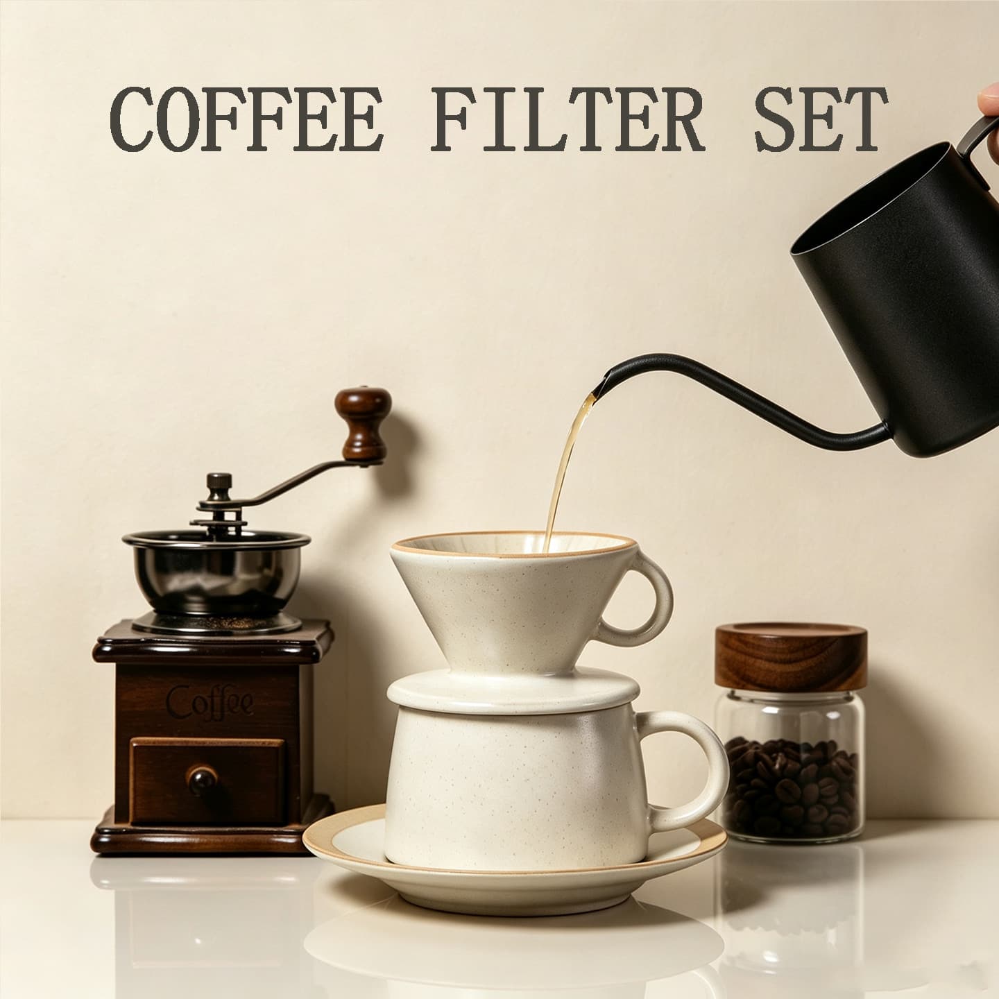 Thickened Ceramic Pour Over Coffee Filter Cup with Saucer Latte Art Cup Cross-border Pour Over Coffee Cup