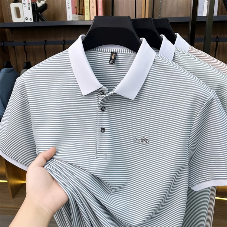 Summer Men's Short Sleeve Lapel Polo Shirt Casual Thin Father's Day T-Shirt Top