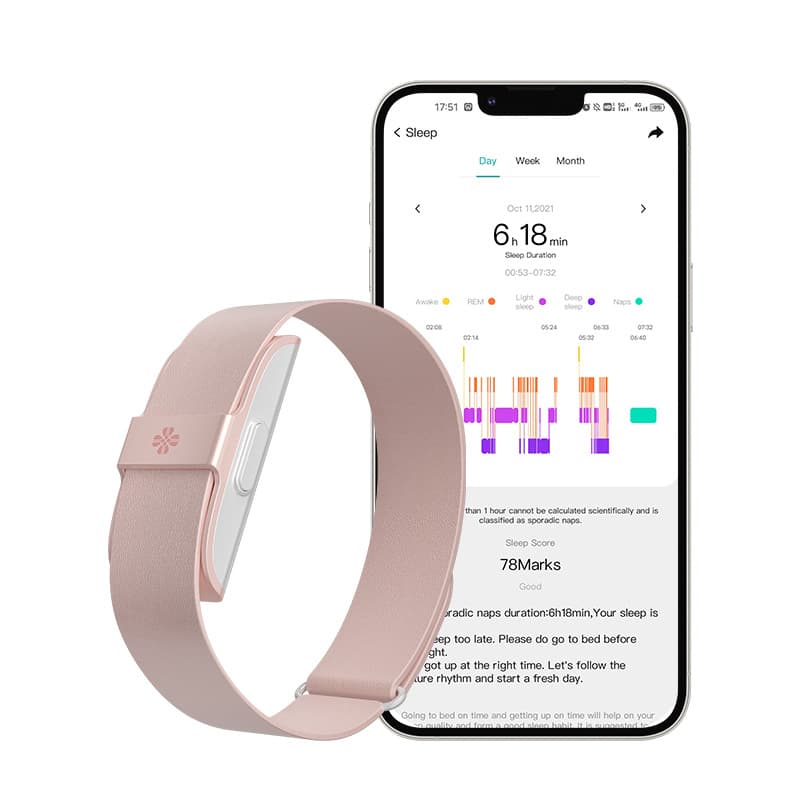 Cross-border Smart Bracelet Real-time Heart Rate and Body Temperature Monitoring Women's Health Long Battery Life Sports Fashion Screenless Bracelet