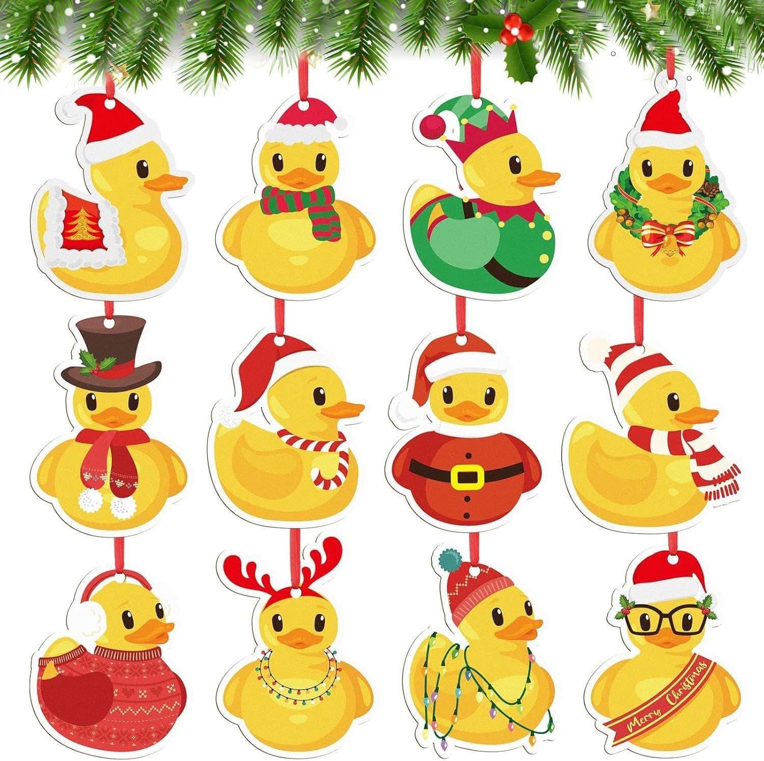 Hot selling new Christmas tree decoration wooden hanging ornaments duck wooden Christmas hanging ornaments Christmas party hanging ornaments
