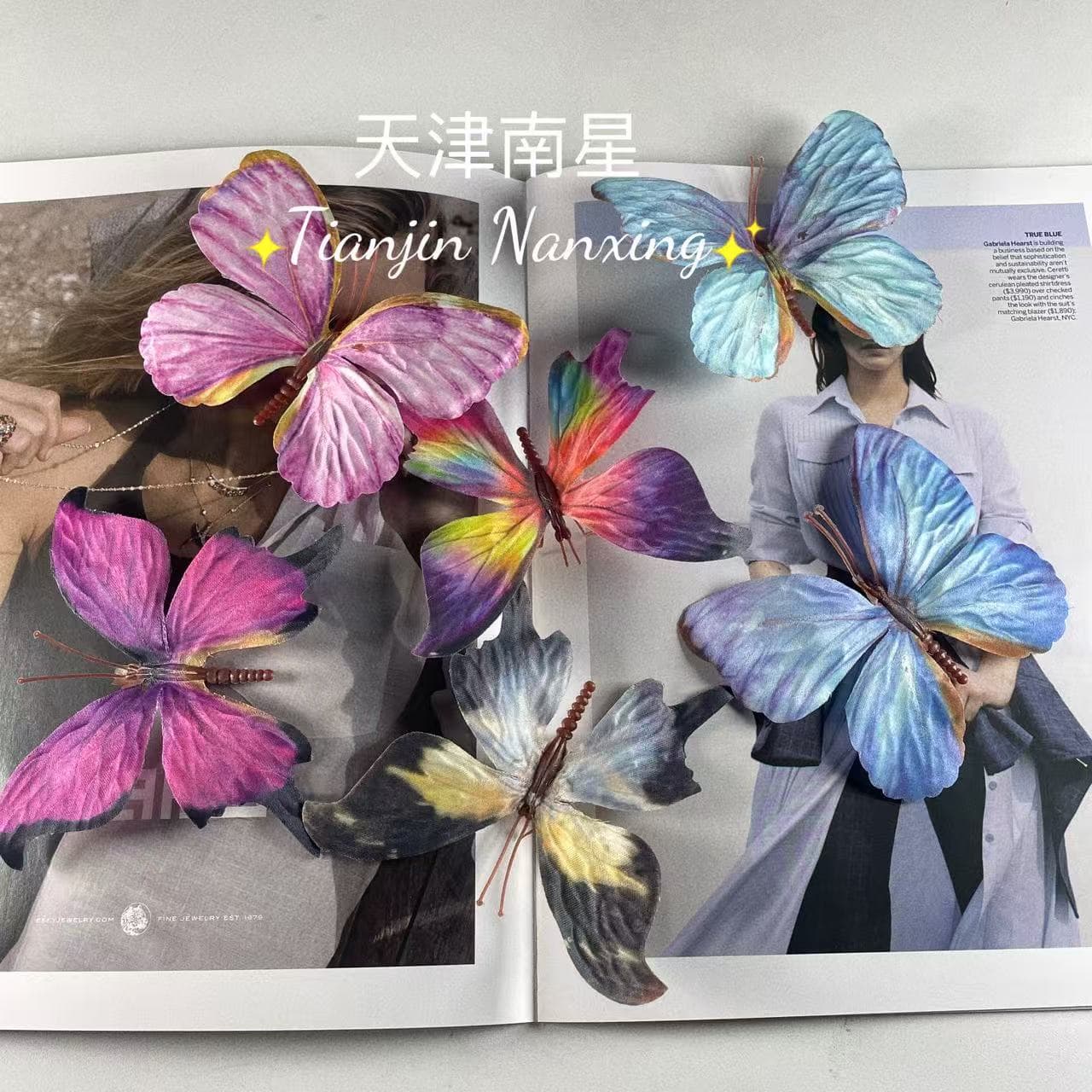 DIY Decoration Monet Garden Style Butterfly Wall Background Setup Simulated Butterfly Gift Box Gift Large Butterfly