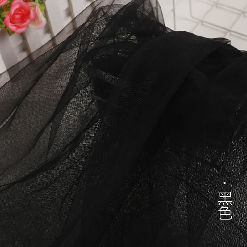 Ins fairy mist mesh tulle fabric soft handmade DIY solid color lace veil transparent thin gauze clothing fabric