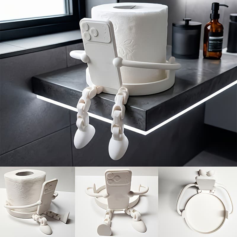 Bathroom Phone Toilet Paper Holder 3D Printed Toilet Decoration Cross-border Reading Tissue Holder Roll Paper Holder Wholesale