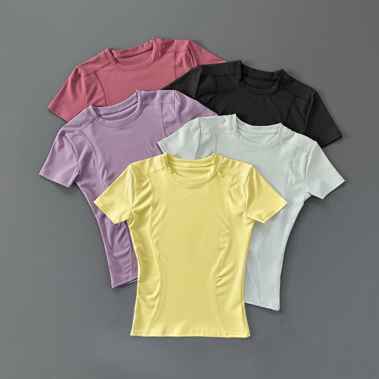 Women's Yoga Wear Quick-Dry Breathable Top, Tight Short Sleeve Running Workout Gym Summer T-Shirt