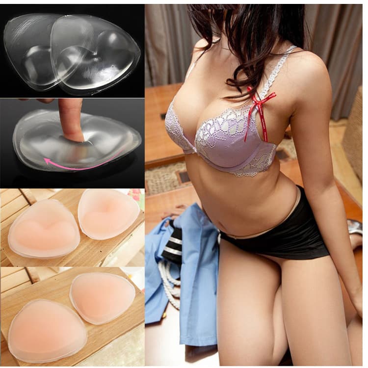 Cross-border Bikini Triangle Bra Pad Inserts, Rectangular Thickened Silicone Bra Pads for Swimwear, Wholesale