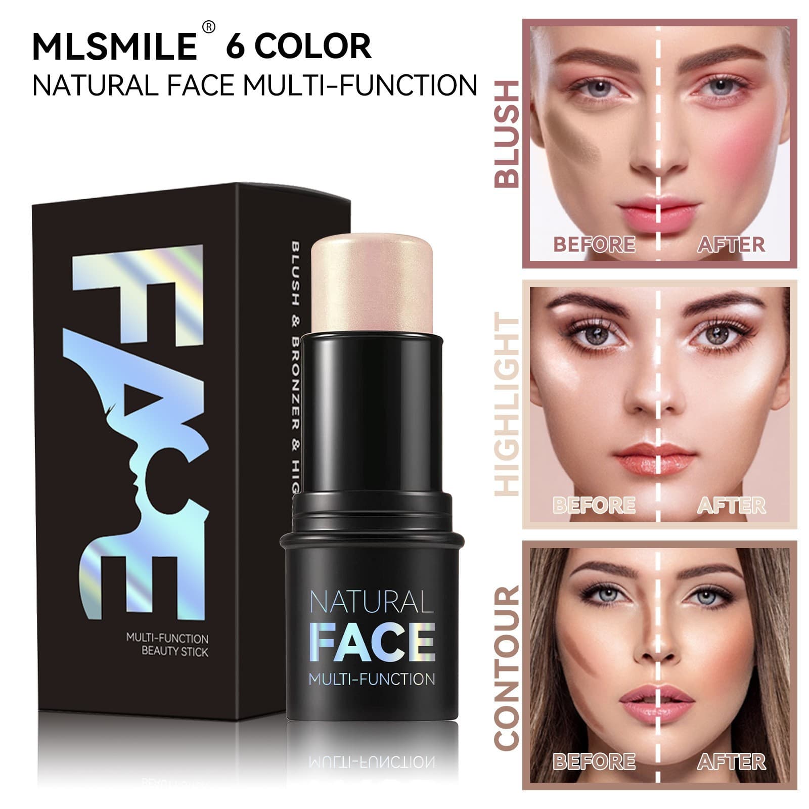 Best-selling cross-border exclusive highlighter shadow stick, 3D makeup brightening, European and American highlighter blush contour stick