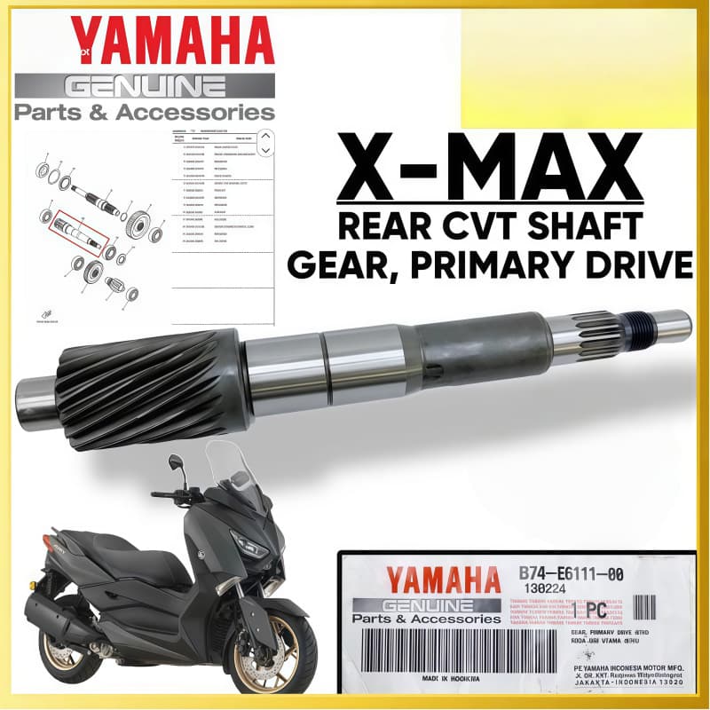 B74-E6111-00 Rear Wheel Axle for Yamaha Xmax/X-Max 300