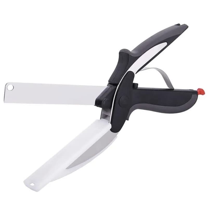 Food scissors, vegetable scissors, two-in-one smart stainless steel spring knife, multifunctional home kitchen snap scissors