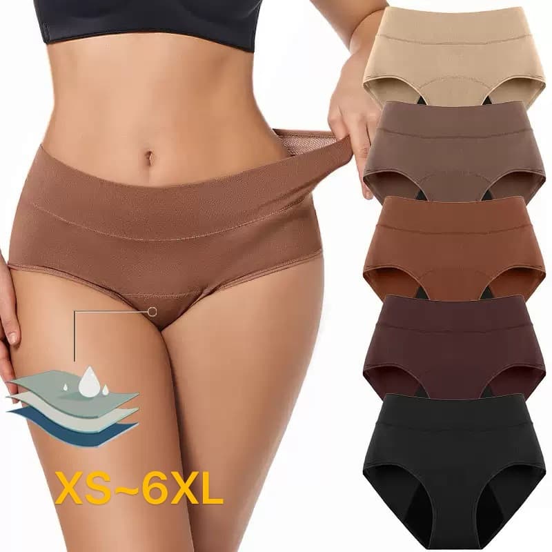 Cross-border Amazon EU Size Breathable Mesh Front and Back Leak-Proof High-Waist Period Panties Absorbent Menstrual Women's Underwear