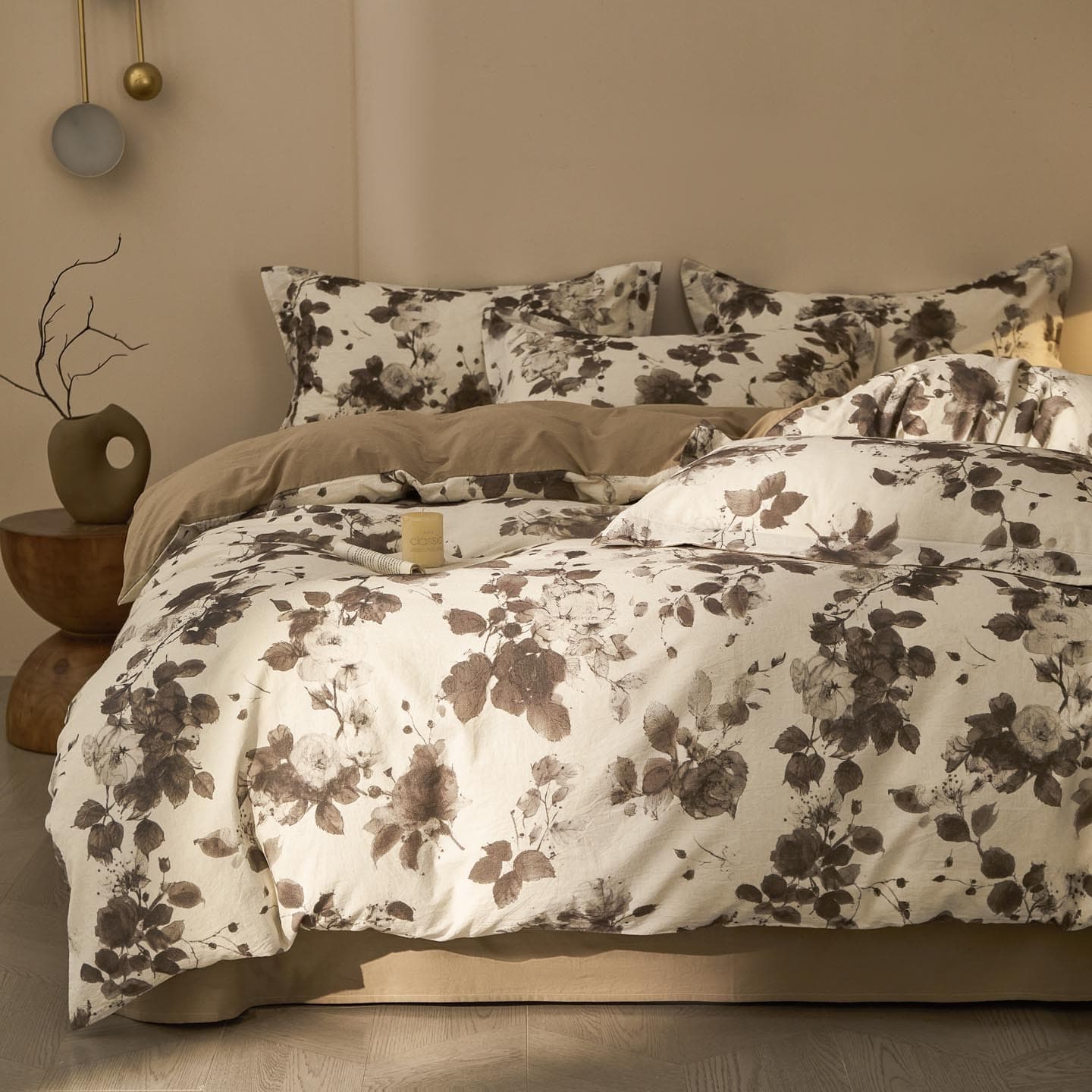 2026 New Cotton and Linen Retro Style Four-Piece Set Floral Pure Cotton Bed Sheet and Duvet Cover for Home Bedroom Bedding