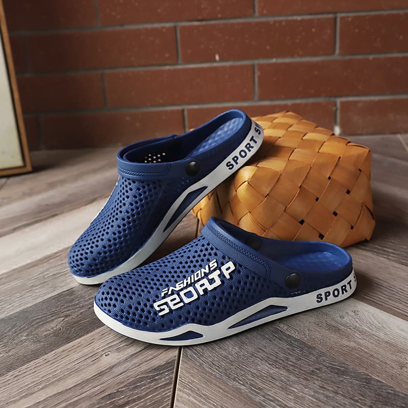 Summer New Style Dual-Purpose Sandals, Beach Shoes, Anti-Slip Soft Rubber Work Shoes for the Elderly, Fashionable Men's Hole-In-The-Wall Sandals