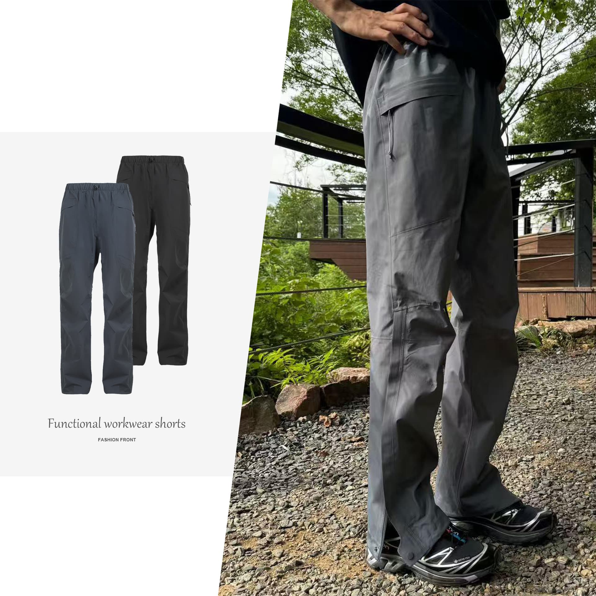 [JMWH] Waterproof zipper, fully laminated scimitar deconstructed three-dimensional assault pants, hard shell trousers, fully laminated