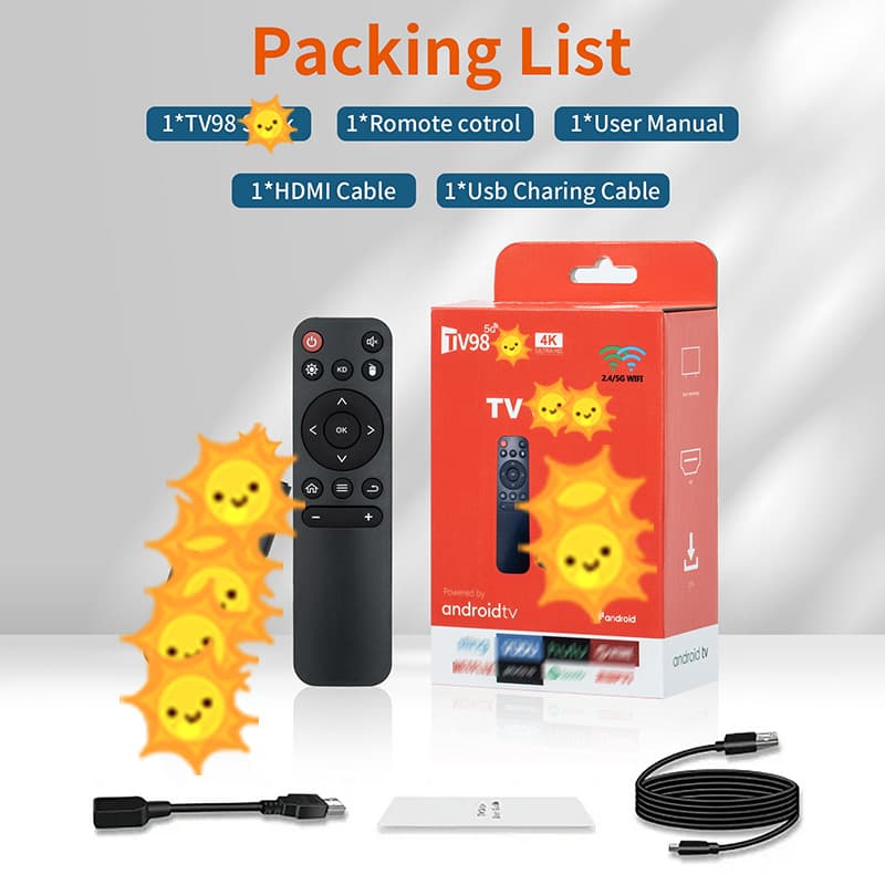 TV98 Set-Top Box Allwinner H313 4K HD Bluetooth Dual 5G WiFi Android 12 TV Box