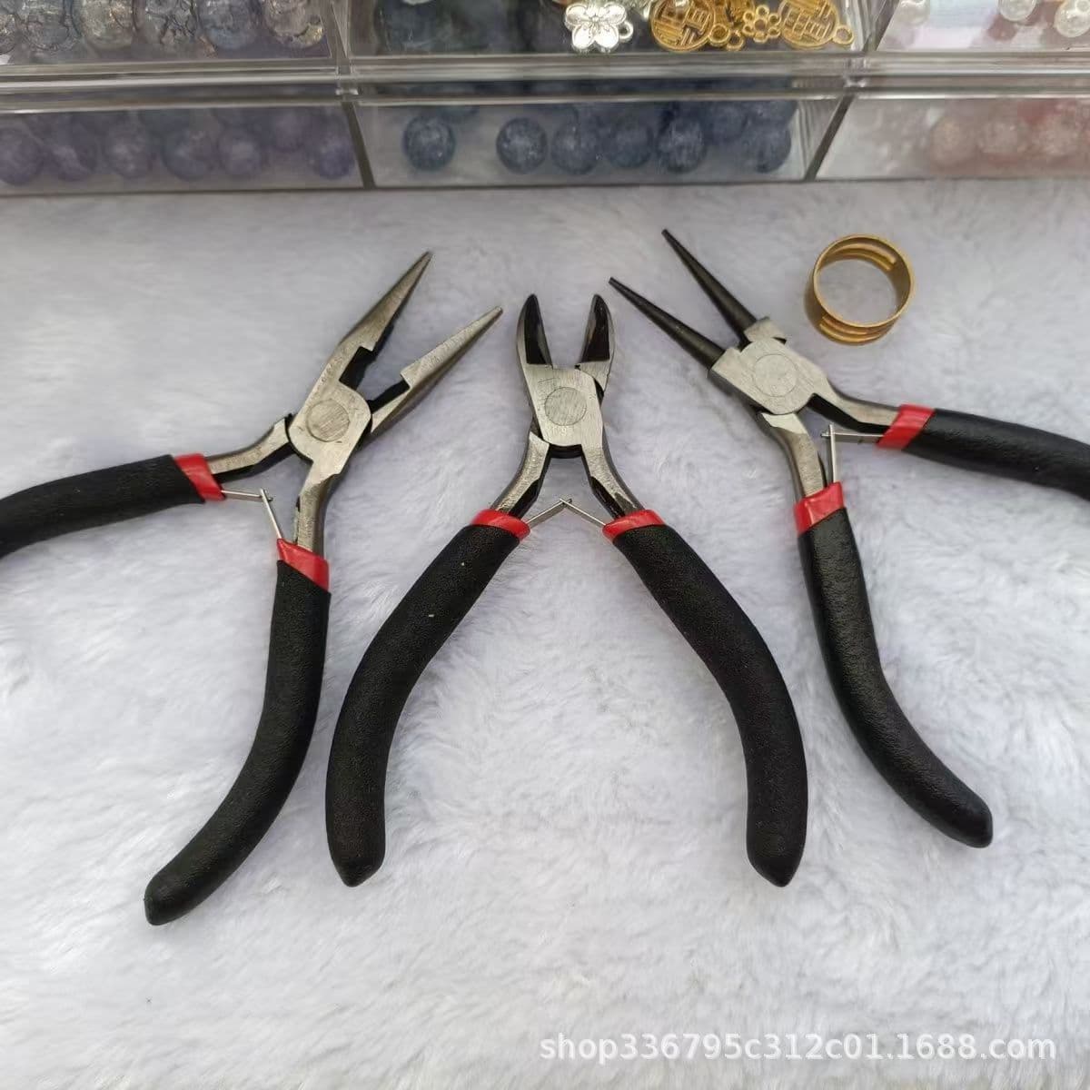 DIY handmade jewelry pliers tool set round nose multifunctional pliers needle nose pliers diagonal nose pliers open ring