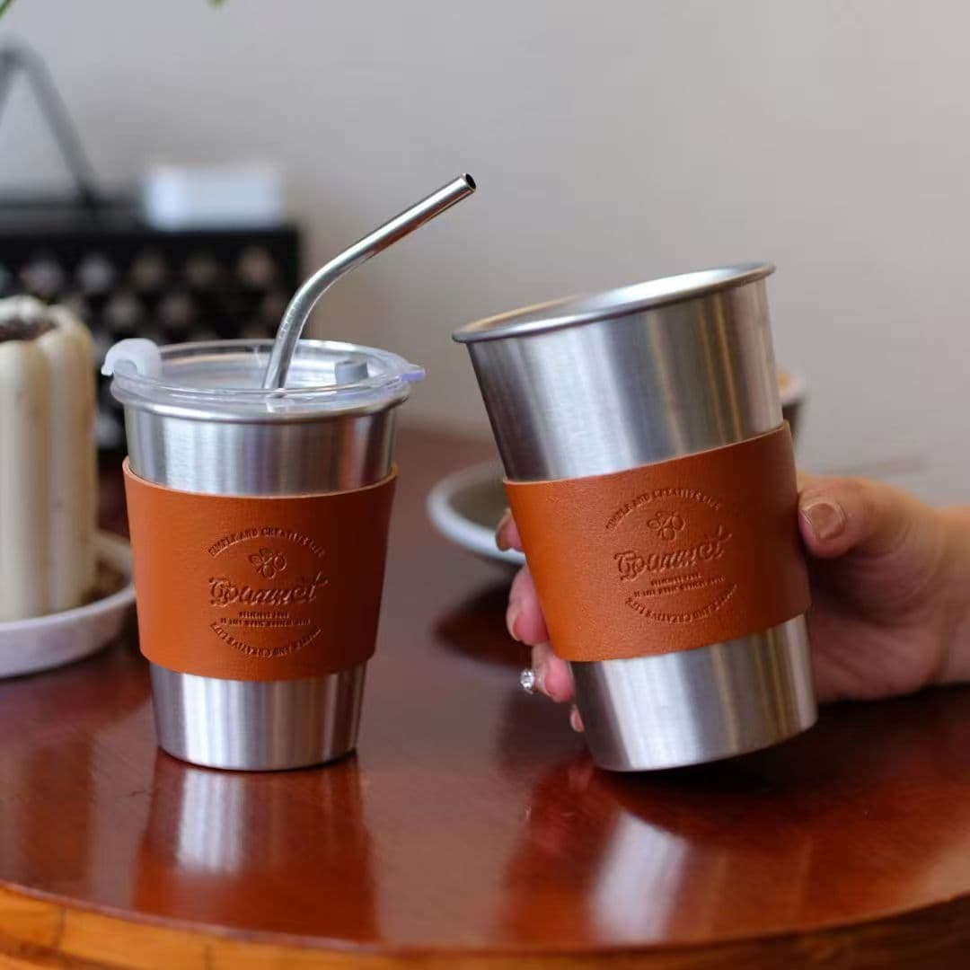 Manufacturer of cross-border 304 stainless steel beer mugs, water cups, single-layer rolled edge milk tea and coffee cups, outdoor camping cups