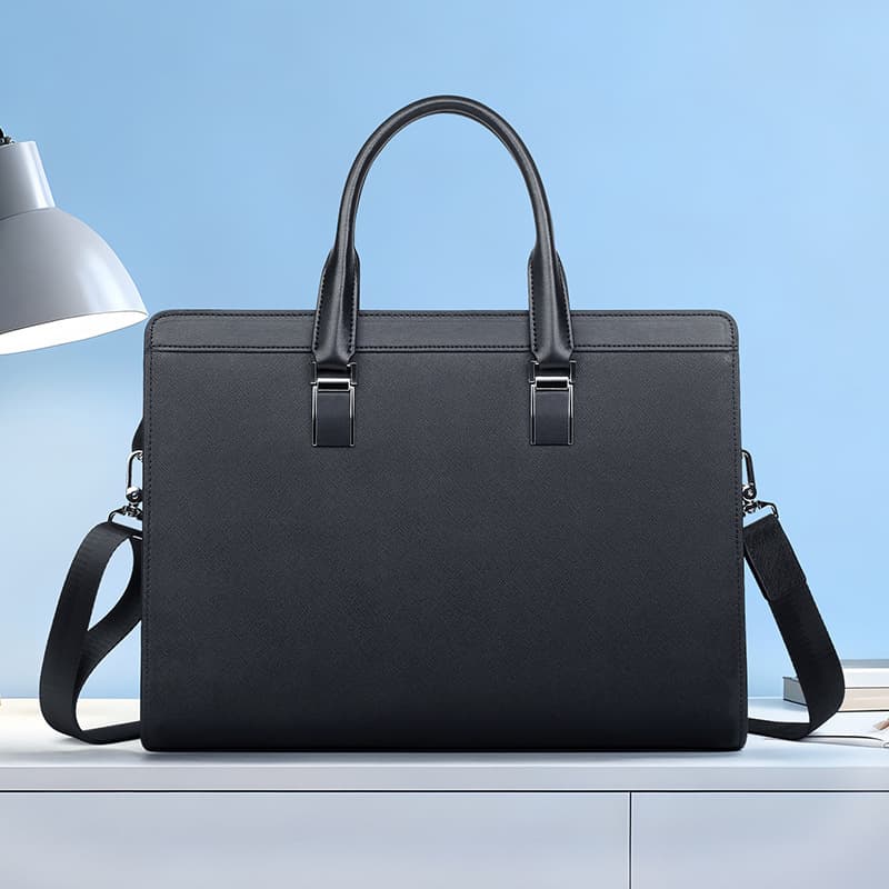 New Genuine Leather Men's Large Capacity Tote Bag Fashion Cowhide Laptop Bag Business Simple Men's Briefcase