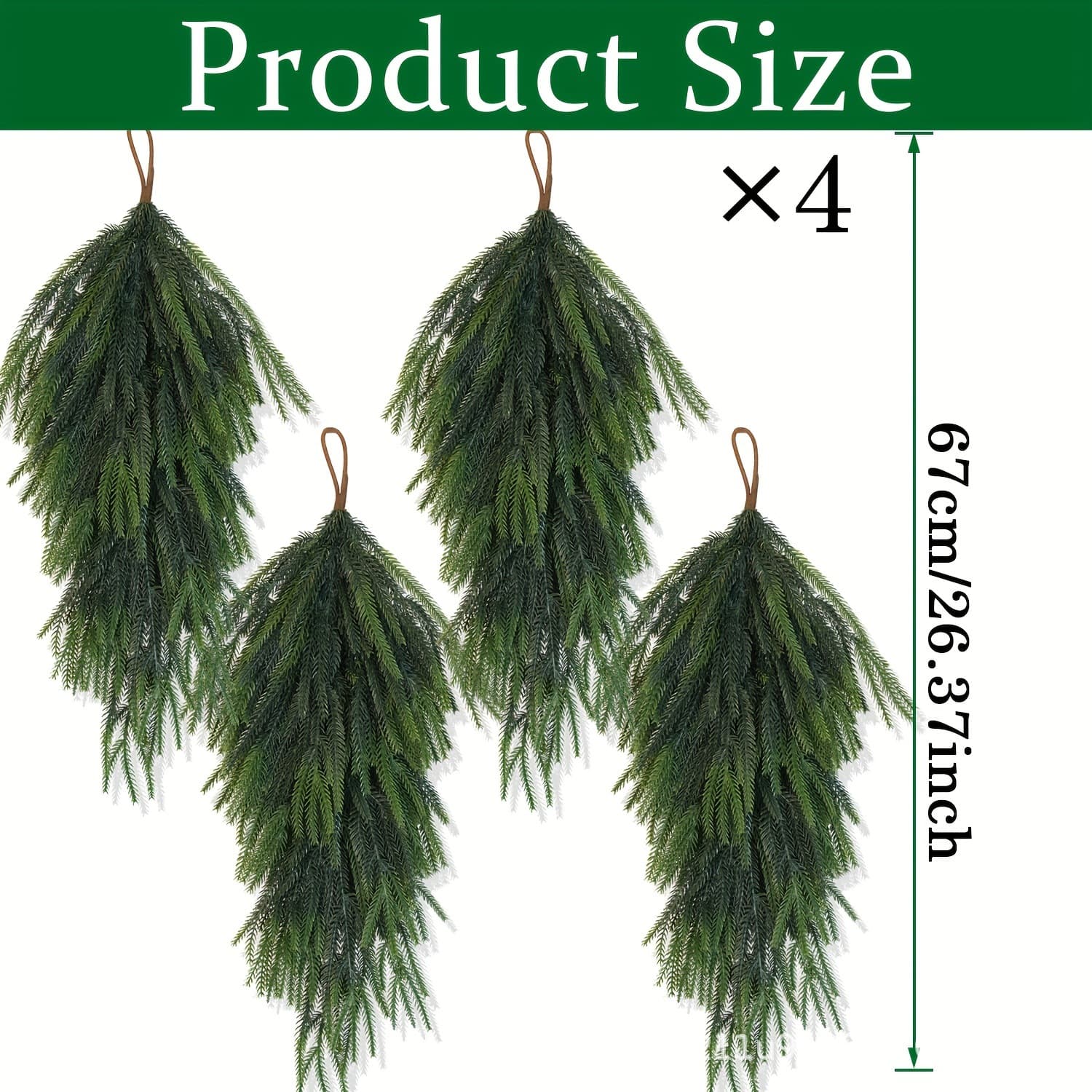Cross-border Norfolk pine needle simulated wall hanging, Amazon Christmas green plant artificial flower home decoration soft rubber texture