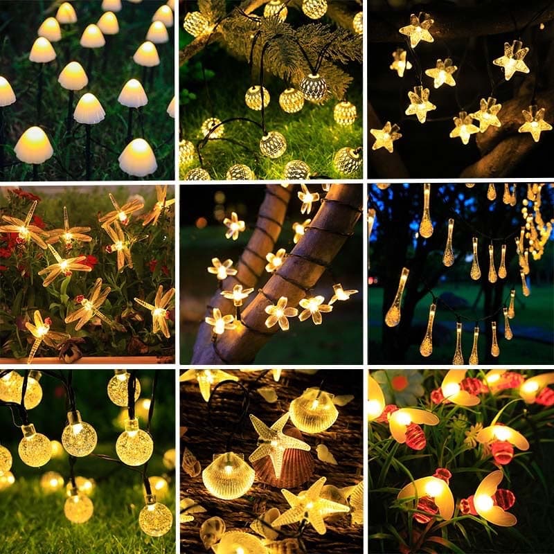 LED solar string lights for courtyard decoration, crystal bubble ball outdoor ambient lights, Christmas lights