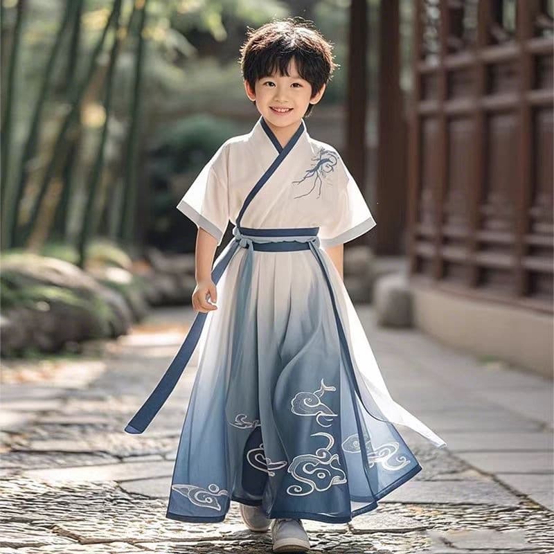 Boys Hanfu New Chinese Style Spring Autumn Summer Thin Children National Style Tang Suit Boys Daily Ancient Costume Performance Wear