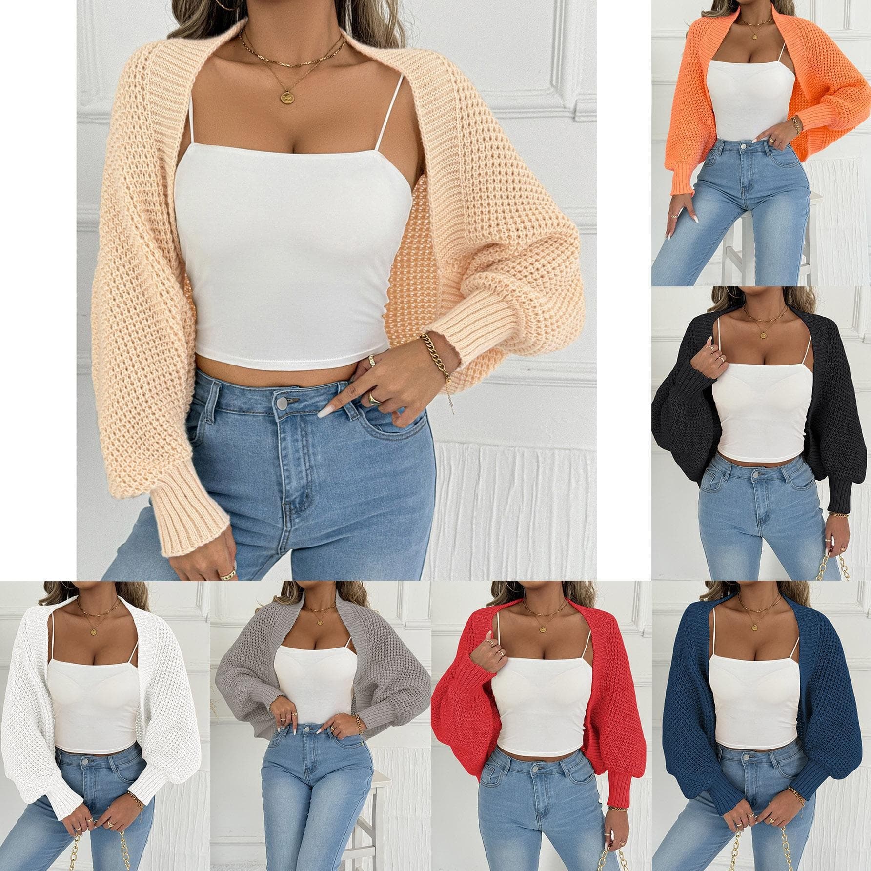 Women's Autumn Winter Cardigan Cross-border European and American Loose Casual Warm Wrap Irregular Sweater Coat