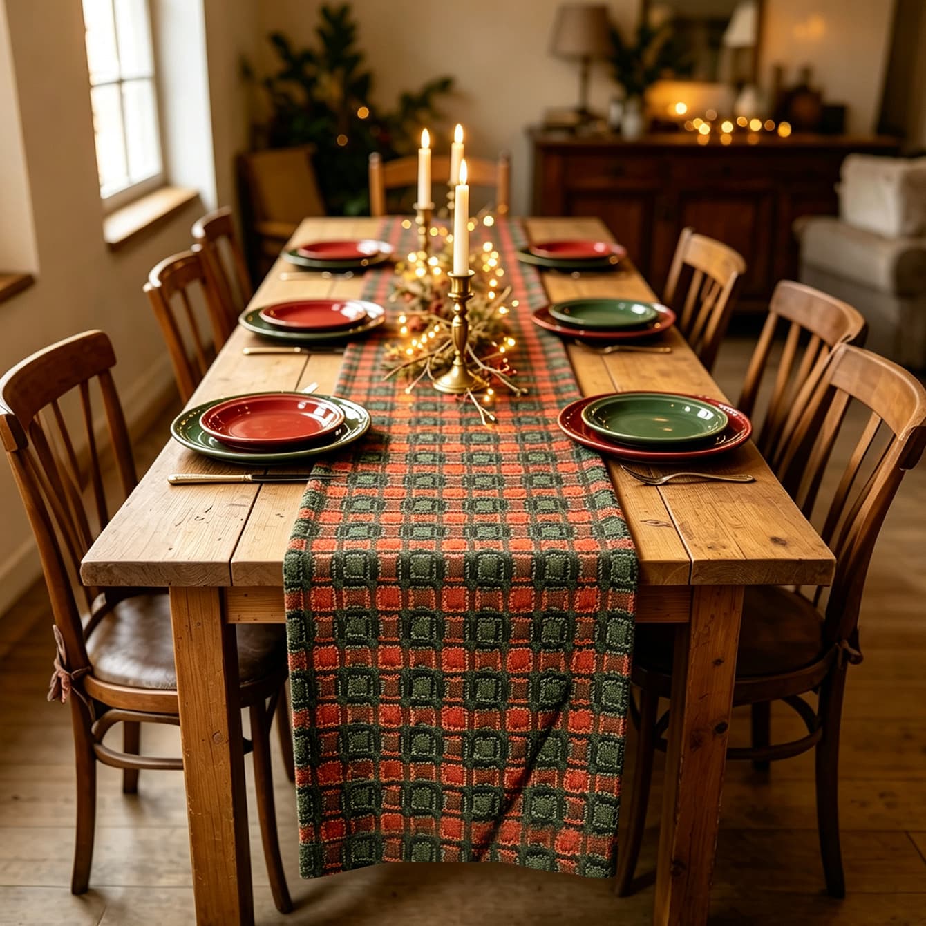 1PC New Christmas Fabric Table Runner Restaurant Kitchen Festive Atmosphere Decoration Spot Cross-Border Wholesale