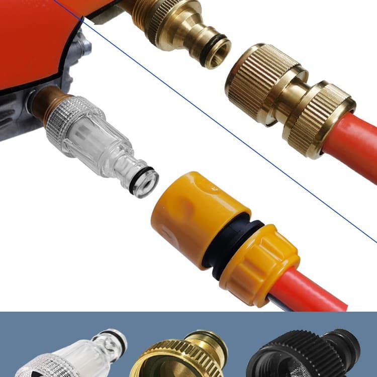 High-pressure car washer accessories, inlet filter nut, cleaner filter screen, counterweight copper outlet, quick connect fast connector