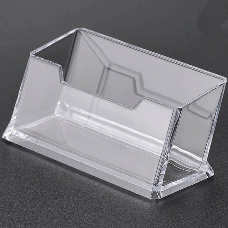 Transparent Business Card Holder, Card Display Stand with Logo Printing, Advertising Desktop Ornament and Storage Box