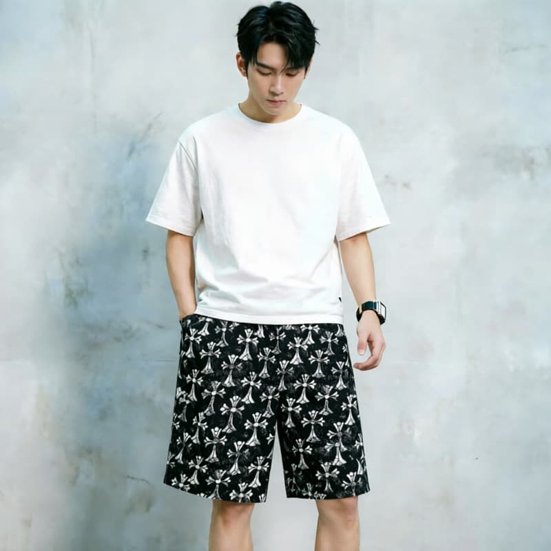 2026 Men's Cotton Silk Shorts Summer Home Sleepwear Shorts Beach Shorts Rayon Men's Five-Point Shorts with Pockets
