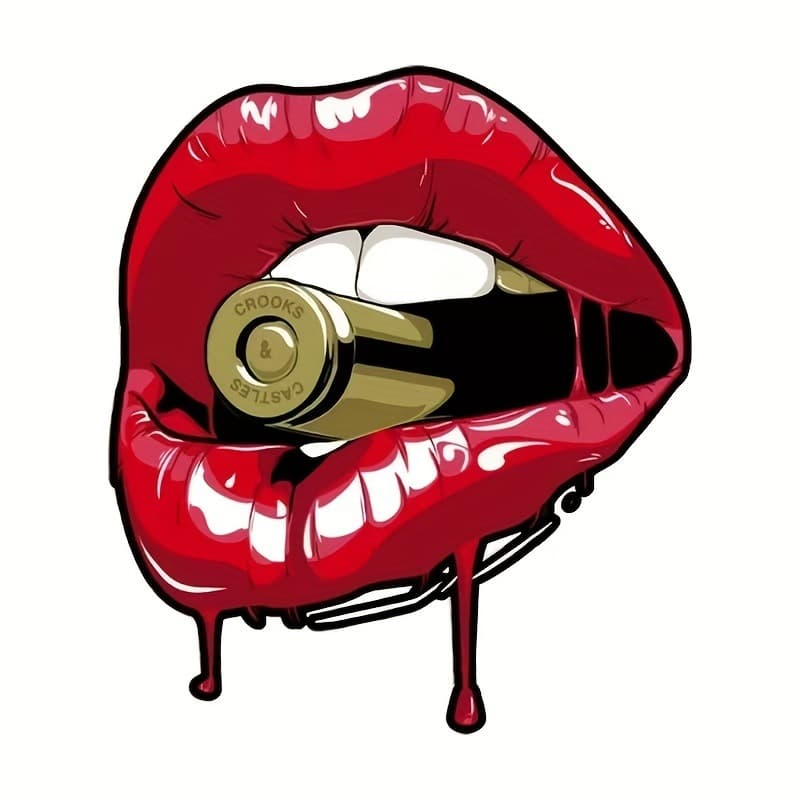 Cross-Border TEMU and Amazon Exclusive Car Sticker, Bullet Lips Design, Personalized Creative Vehicle Decoration