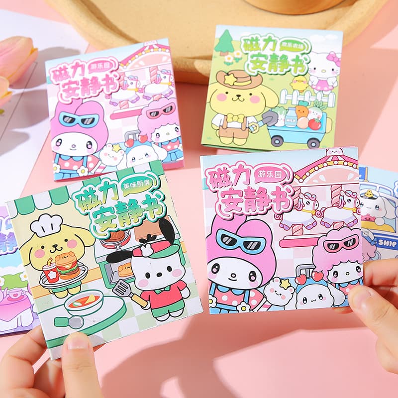 Sanrio magnetic quiet book 3D sticker girl toy waterproof no-cut DIY cartoon dress-up gift