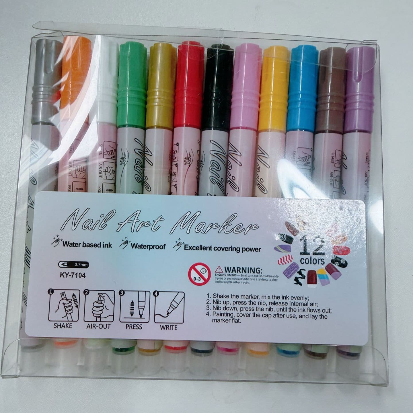 New cross-border nail art graffiti pen, nail painting pen, DIY nail quick-drying marker, colored drawing and outlining nail art pen