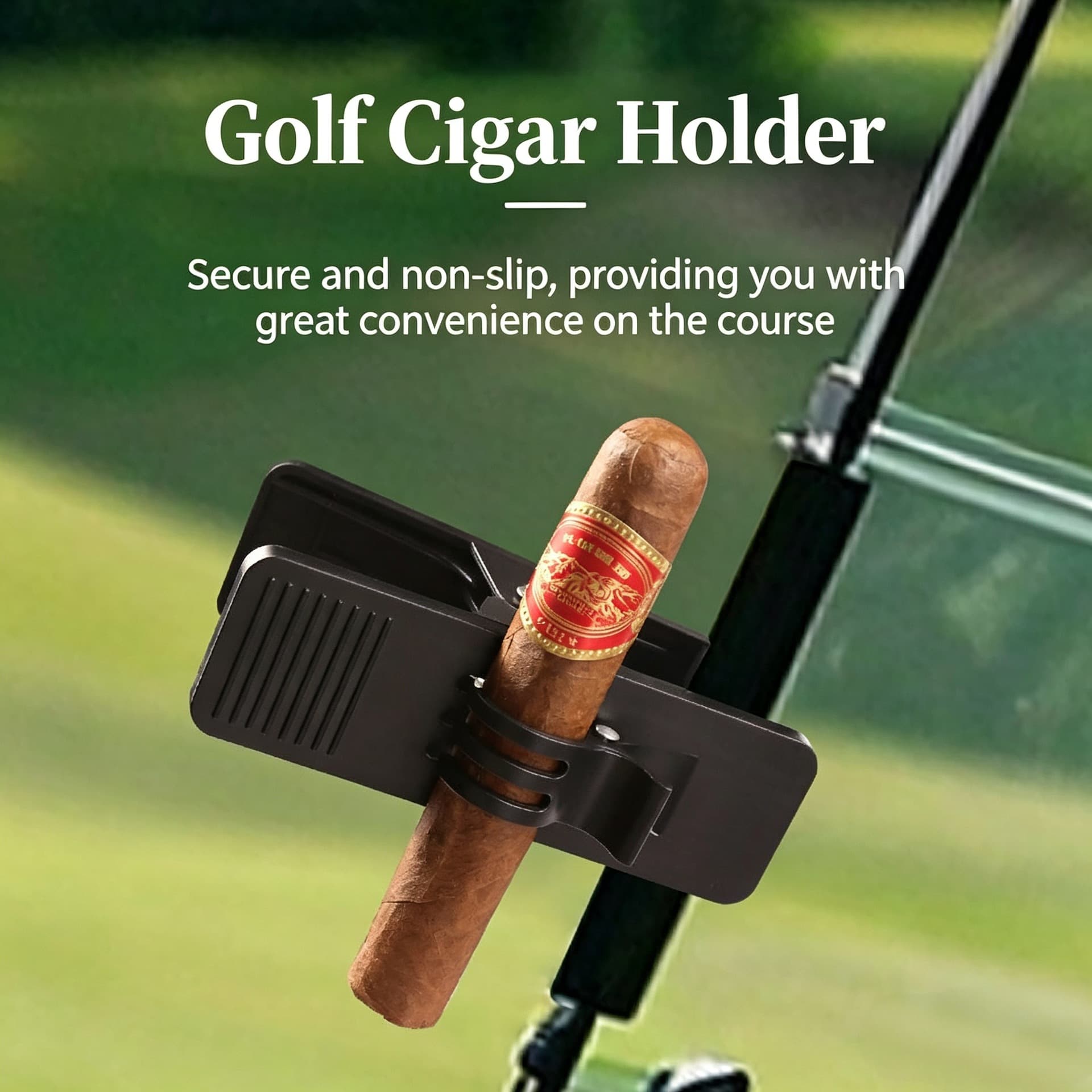Cross-Border Wholesale Golf Cigar Clip Cigar Holder Accessories Double-Layer Cigarette Clip Cigar Clip Cross-Border Hot Sale