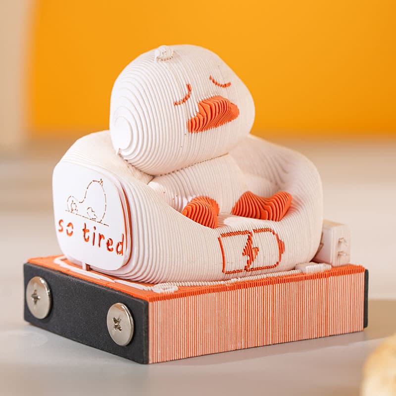 3D Paper Sculpture Lying Duck 3D Memo Pad Artwork, Hand-Tearable High-Aesthetic Sticky Notes, Cute Desktop Ornament Desk Calendar