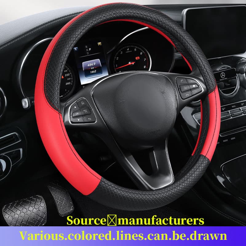 Factory Direct New Dual-Line Steering Wheel Cover, All-Season Car Handle Cover, Anti-Slip, Breathable, Sweat-Absorbing, Cross-Border