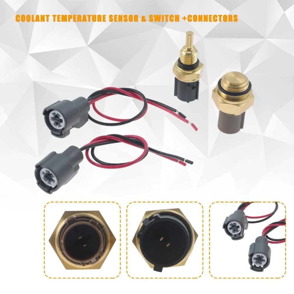 Radiator Coolant Fan Switch and Coolant Temperature Sensor with Wiring Harness for Honda Civic