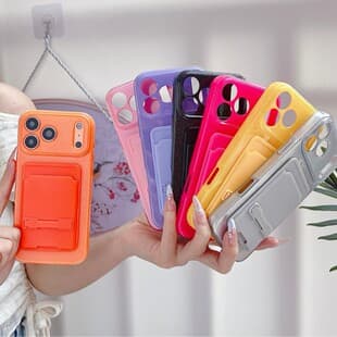 For iPhone 16 Pro Max Card Holder Stand 16 Apple 17 Pro Phone Case 17 Pro Max Protective Cover