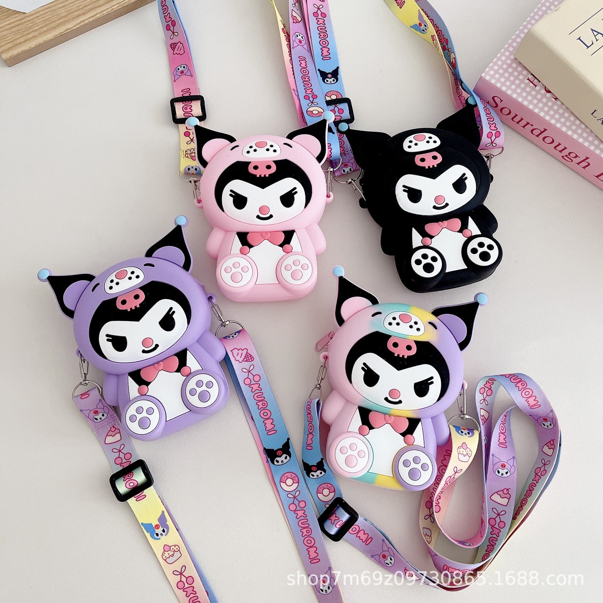 Cartoon Children's Silicone Coin Purse Cute Kuromi Crossbody Bag Little Girl Mini Bag Children's Bag