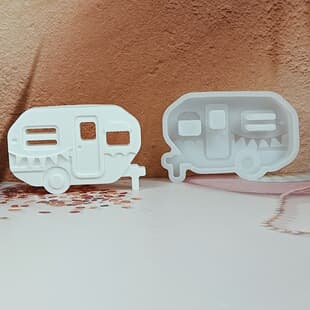 S1649 Camper Van Ornament Decorative Cement Plaster Mold DIY Silicone Mold