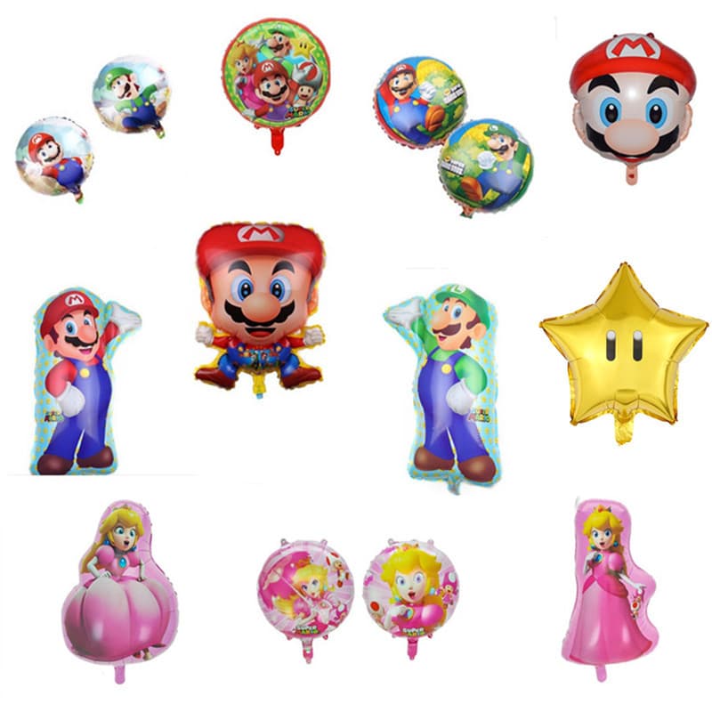 Mario Balloon Game Cartoon Balloons, Shaped Mario Children's Playground, Birthday Party Decoration Balloons