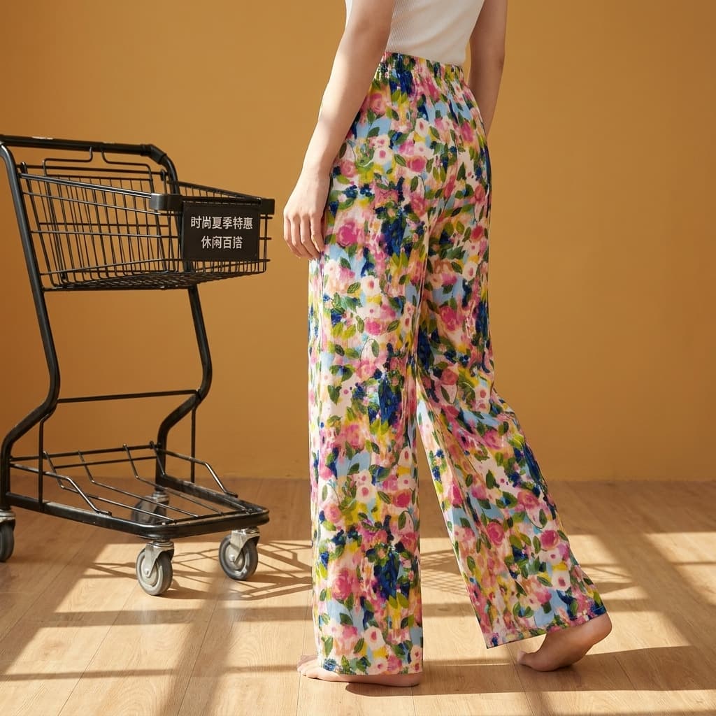 New Summer Premium Cotton-Linen Women's Casual Pants, Versatile Long Pants, Lightweight Cotton-Silk Wide-Leg Pants