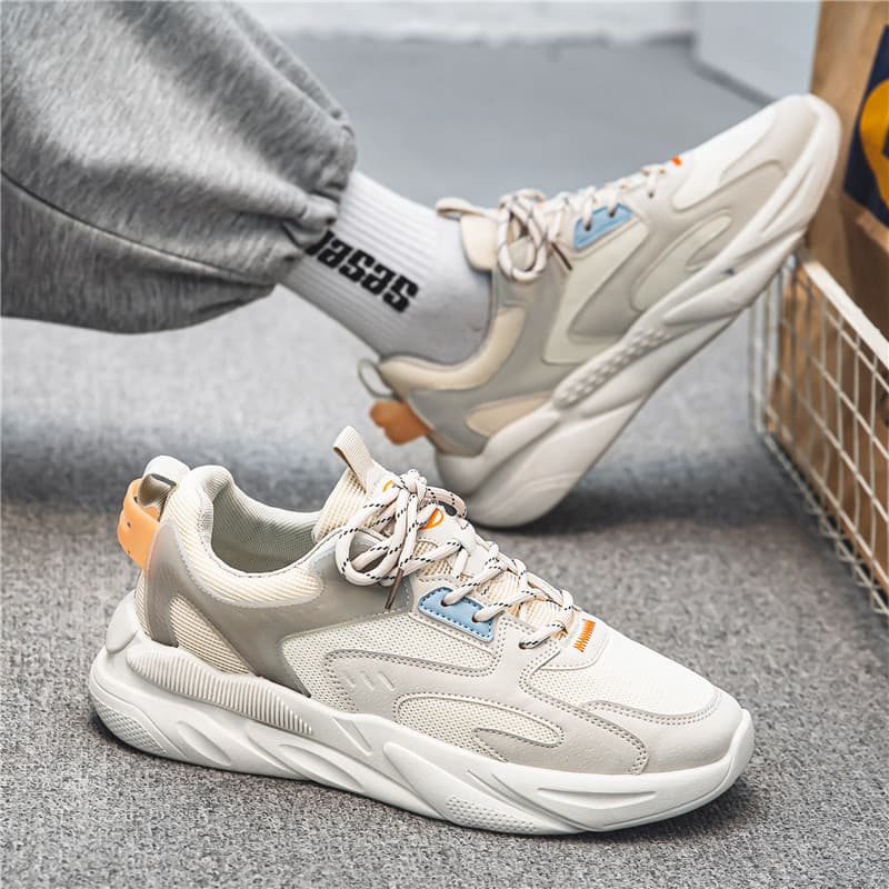 Men's Breathable Casual Sneakers Winter High Top Sports Shoes Increased Height Dad Trendy Shoes Comfortable Rubber Sole