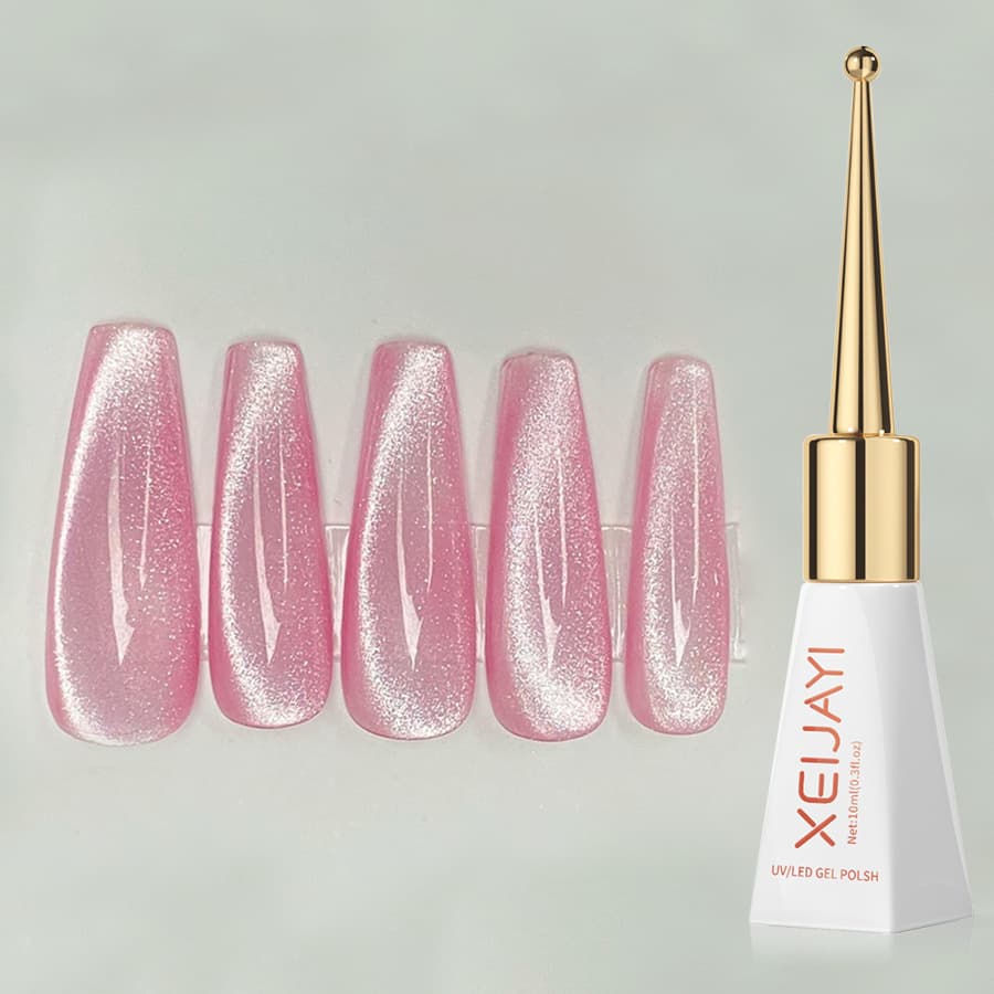 Light Pink Crystal Series Scepter Bottle Glass Bead Crystal Cat Eye New Nail Gel Elegant Skin-Brightening for Nail Salons