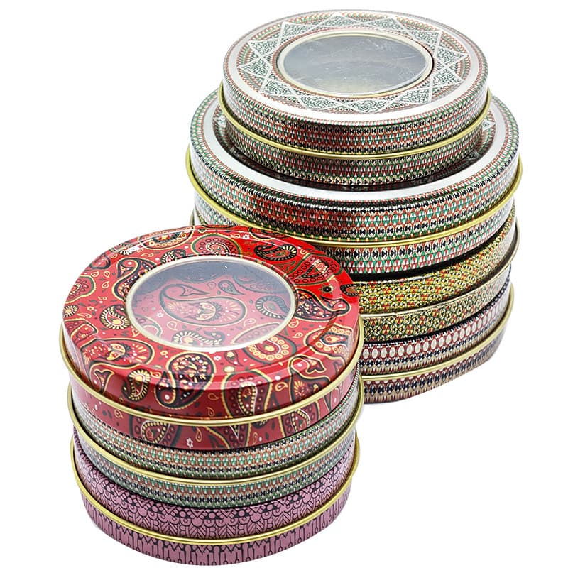 Spot Iranian saffron saffron tin box packaging 5g10 window gift box small round can tinplate large quantity and excellent price