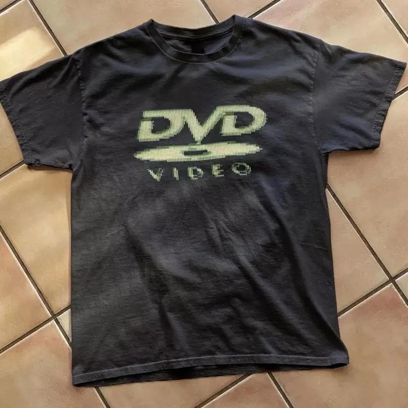 Ouma pure cotton DVD Video nostalgic green logo, Vintage gaming T-Shi