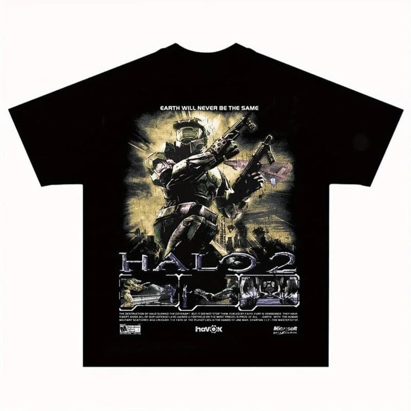 [Cross-Border EU Size] Men's Retro HAL 2 Gaming Tee Classic Bootleg Sty