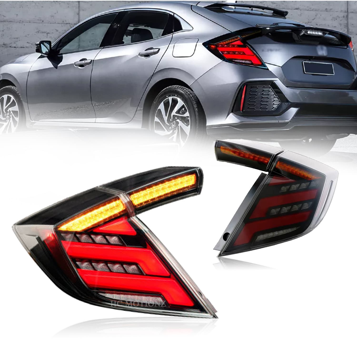 HCMOTIONZ is suitable for Honda Civic 16-21 models brake light streamer steering tail light assembly